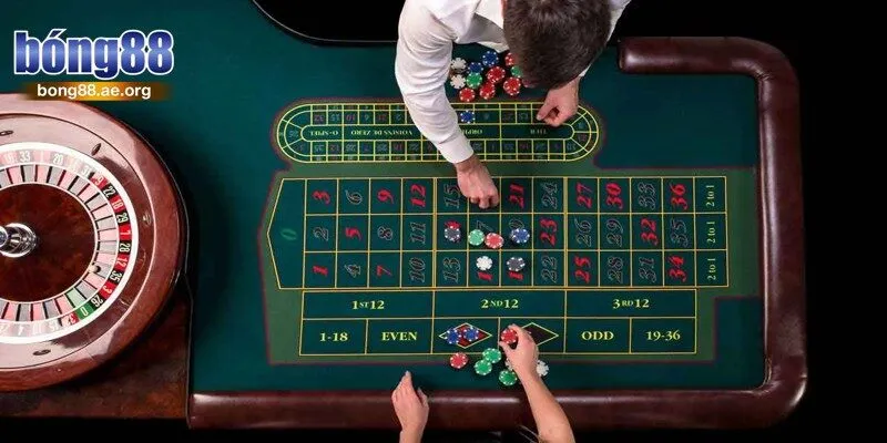 Vòng quay Roulette được chia thành các ô số từ 0 đến 36